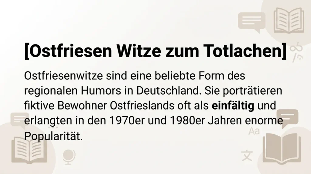 Ostfriesen Witze zum Totlachen