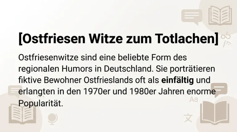 Ostfriesen Witze zum Totlachen
