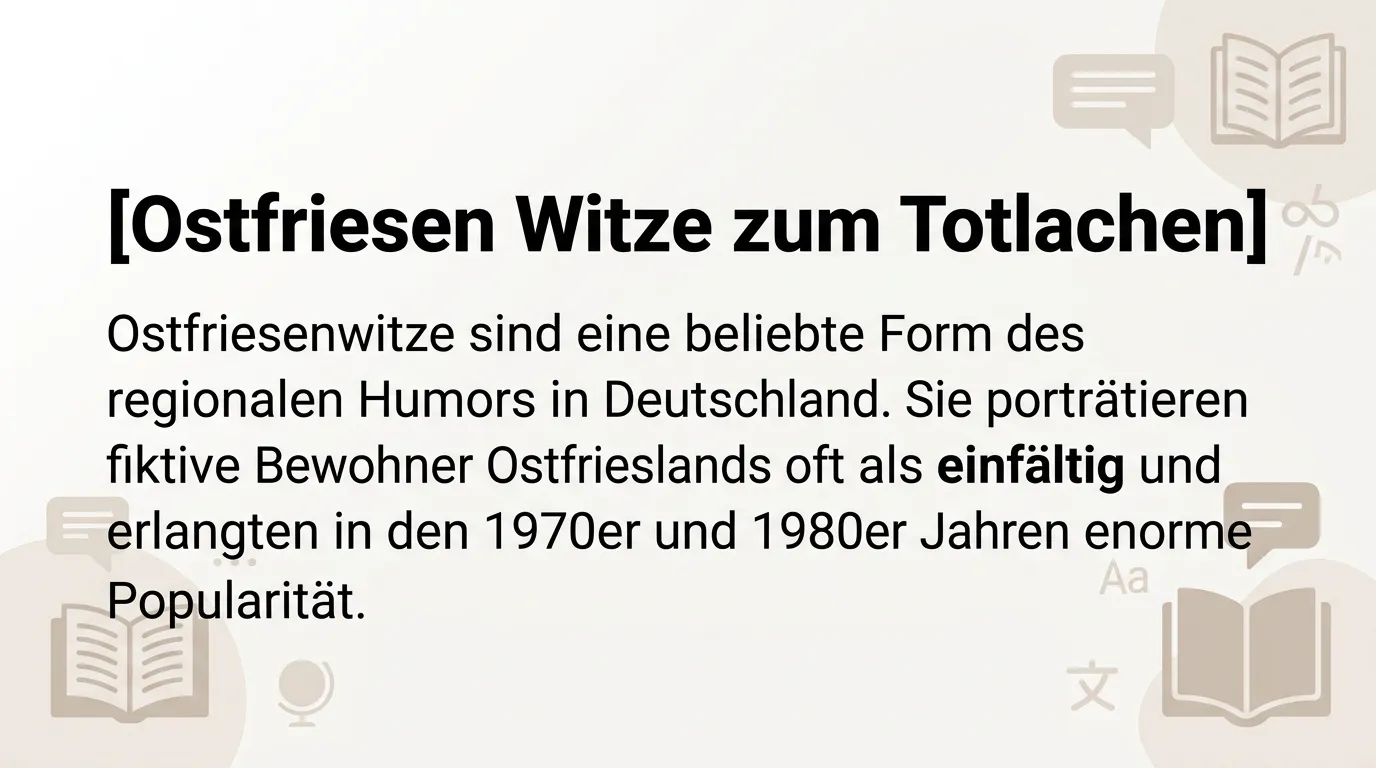 Ostfriesen Witze zum Totlachen